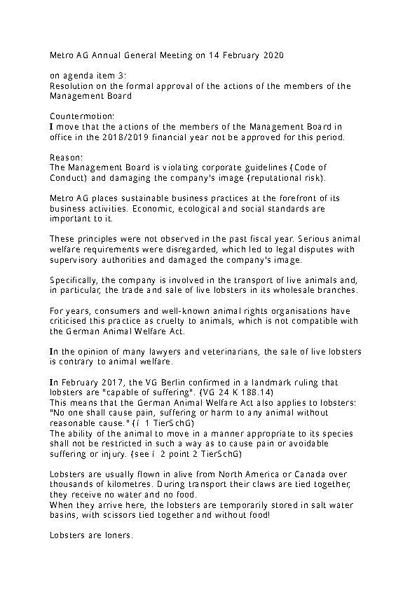 Countermotion regarding agenda item 3 by Mr Matthias Rodehacke