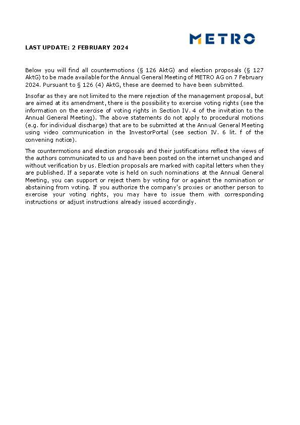 Countermotions / Elections nominations