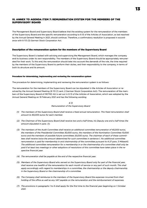 Remuneration of the members of the Supervisory Board